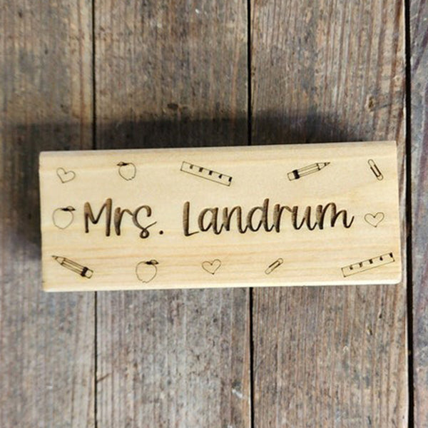 Personalized Teacher Whiteboard/Chalkboard Eraser Gift Set, Hand Painted