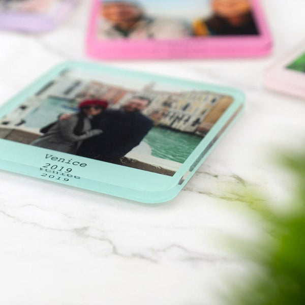 Personalised Photo Coaster Printed Acrylic Drinks Coaster - Novelty Coaster Gift