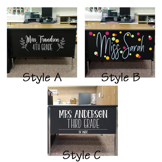 Teacher name, teacher desk decal, classroom decor