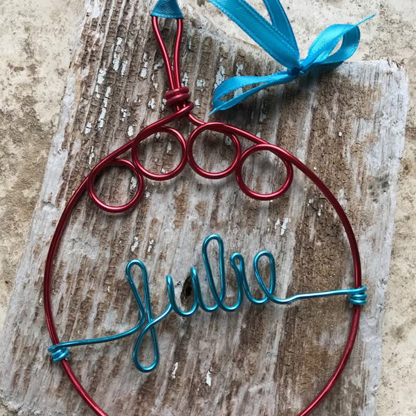 Wire Ornament,Custom Personalized Ornament, Name Ornament, Christmas Ornament