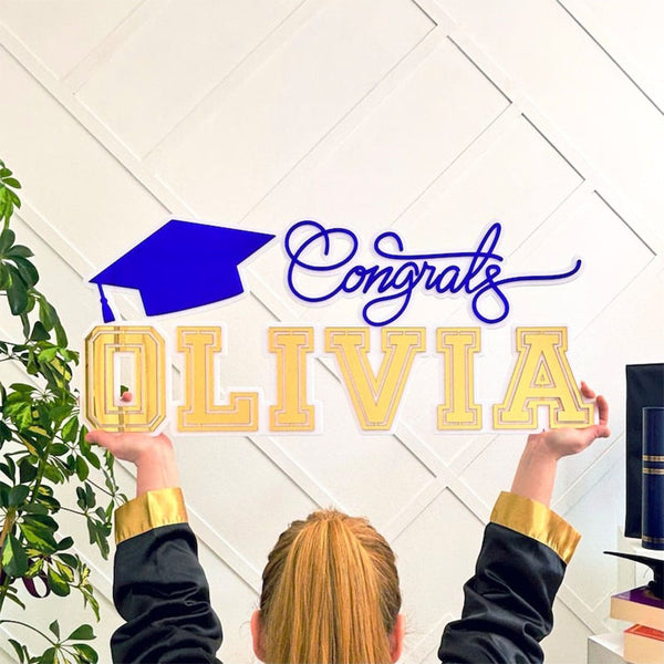 Graduation Name Sign, Graduation Party Backdrop Decoration,Class of 2024