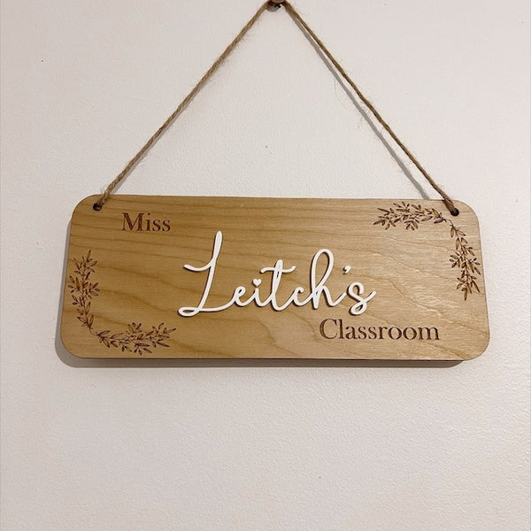 Teacher Gift, Personalised Door Sign, Classroom Sign  Personalised Teacher Gift