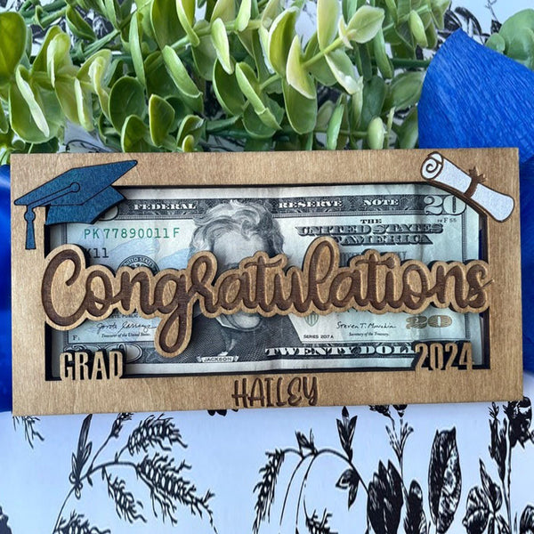 Personalized Graduation Money Holder, Cash Holder, Class of 2024 Gift