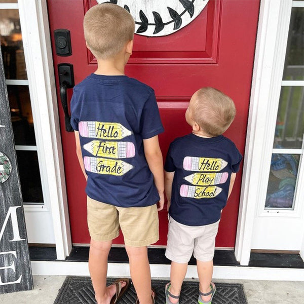 Boys back to school shirt, monogram school shirt