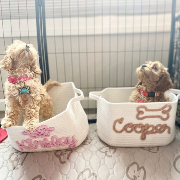 Pet Toy Basket, Personalised Pet Toy Storage