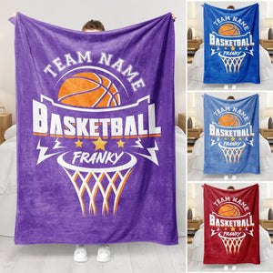 Personalized Basketball Blanket, Custom Name And Team Name