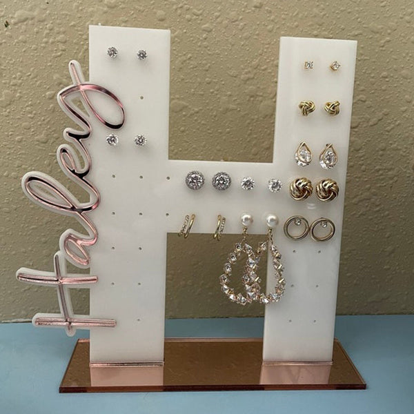 Personalized acrylic earring holder