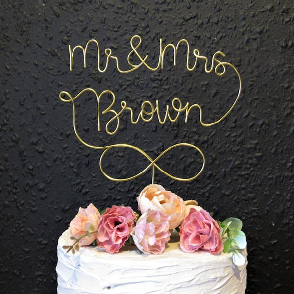 wedding cake topper wire Mr and Mrs cake Topper wedding decor