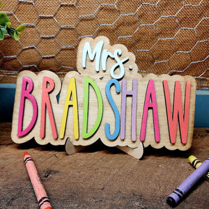 Personalized Teacher Name Sign