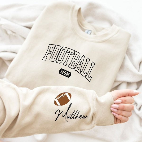 Personalized Football Mom Sweatshirt, Custom Football Mom Sweater