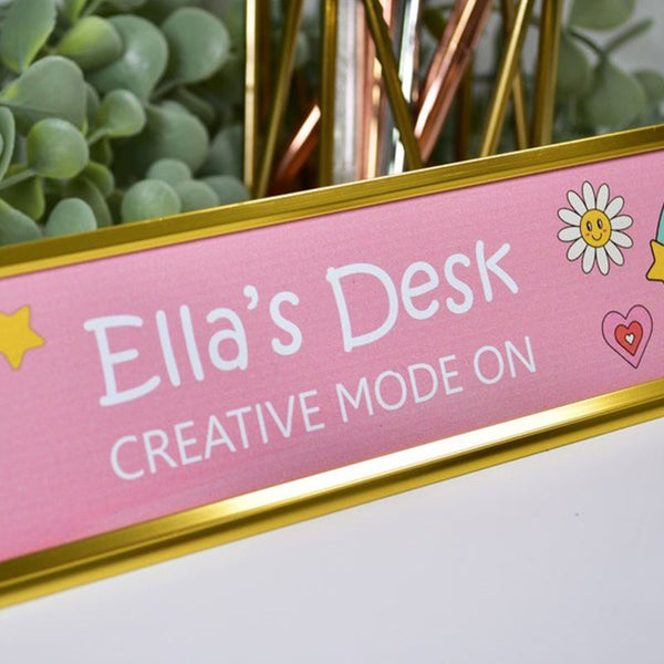 Home Office Graduation Gift Pastel Desk Decoration Printed Name Plaque Sign