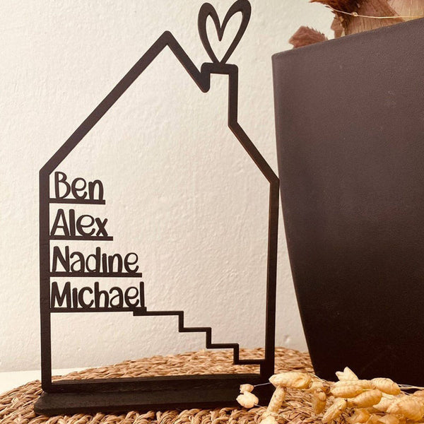 House with name, wooden house personalized,  wood personalized decorative wall housewarming gift