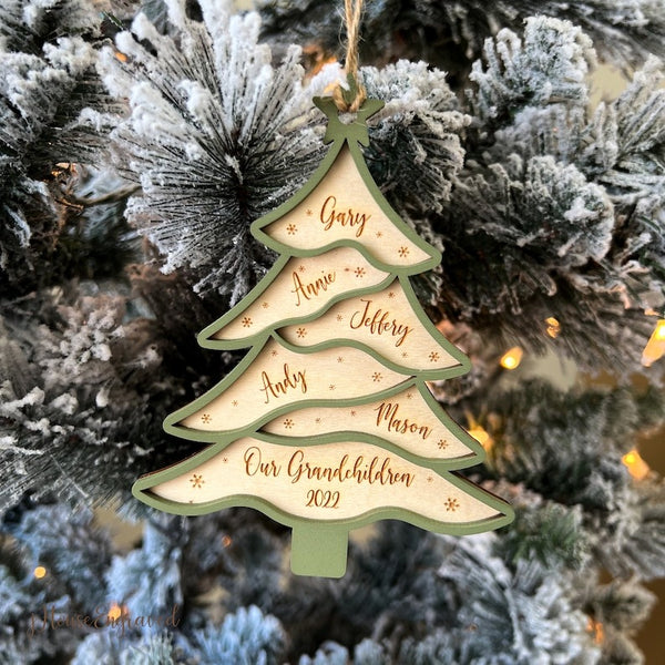 Our Family / Grand Children Christmas Ornament, Personalized Family Ornament, Family Members Ornament, Christmas Keepsake, Christmas Gift