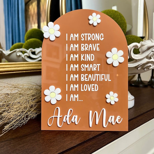 Personalized Affirmation Sign for Kids Positive Affirmation Plaque