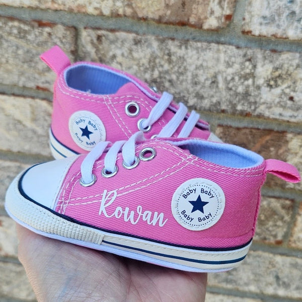 Custom Baby Shoes Personalized Baby High Top Monogram Infant Sneakers