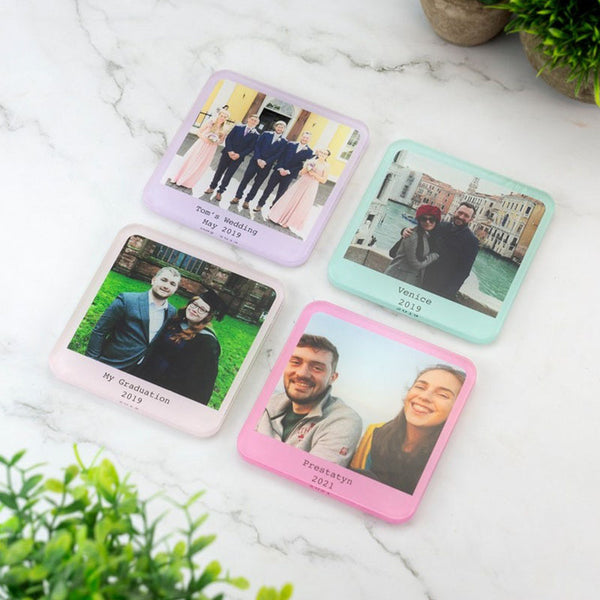 Personalised Photo Coaster Printed Acrylic Drinks Coaster - Novelty Coaster Gift