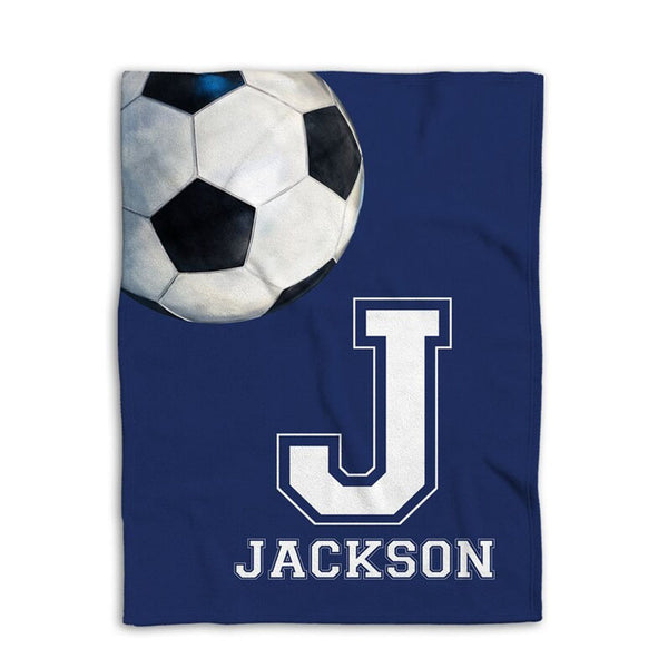 Personalized Soccer Blanket, Custom Soccer Soft Cozy Sherpa Fleece Throw Blankets, Soccer Gift