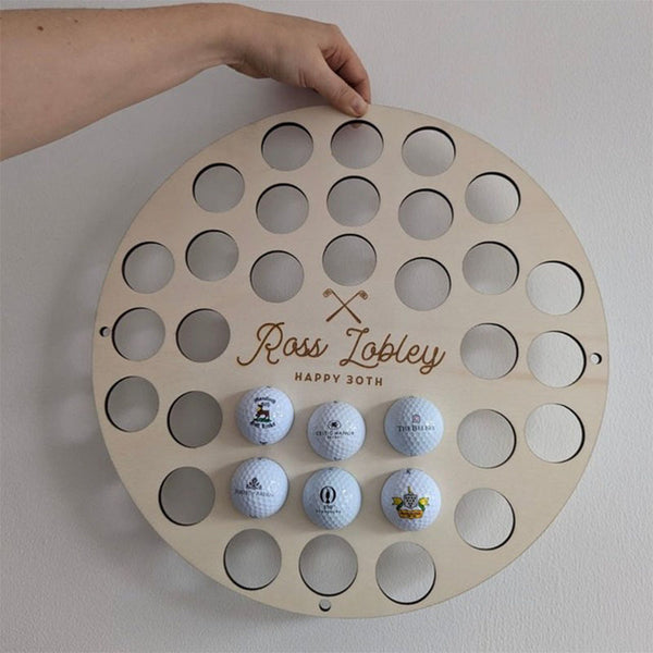 Personalised Golf Ball Wall Art Collector For The Home, Golf Ball Display