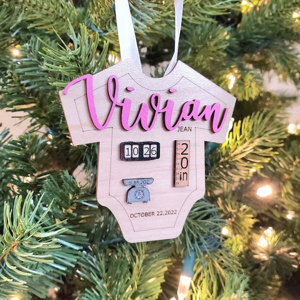 Baby's First Christmas Ornament 2022/2023 Customized Babies 1st Christmas, Personalized Baby Name