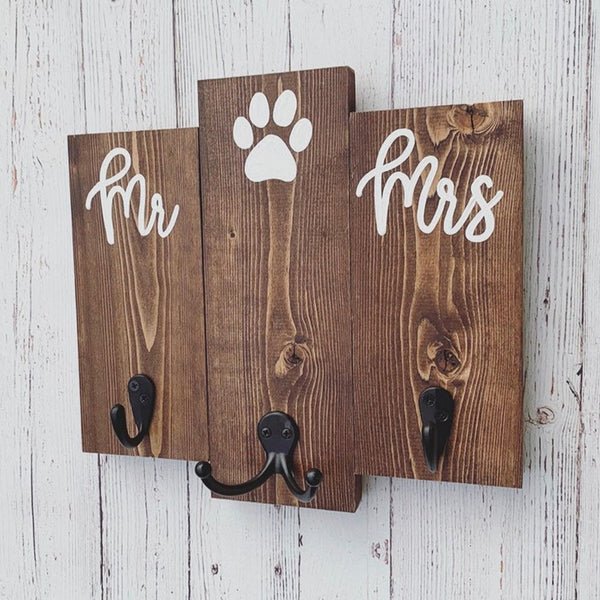 Mr and Mrs Wedding Gift | Bride, Groom and Dog Engagement Present