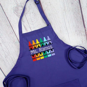 Teacher apron crayon art teacher gift