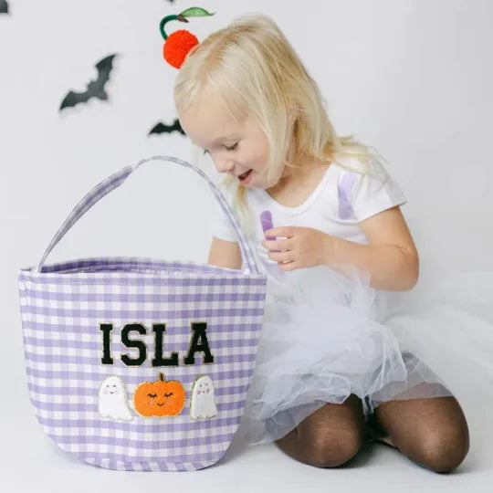 Personalized Chenille Letter Halloween Bucket