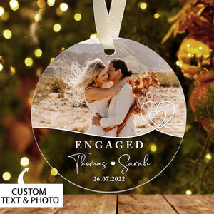 Personalized Engaged Ornament, Engaged First Christmas