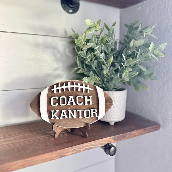 Personalized Desktop Football Coach Sign  - Gifts for Football Coach