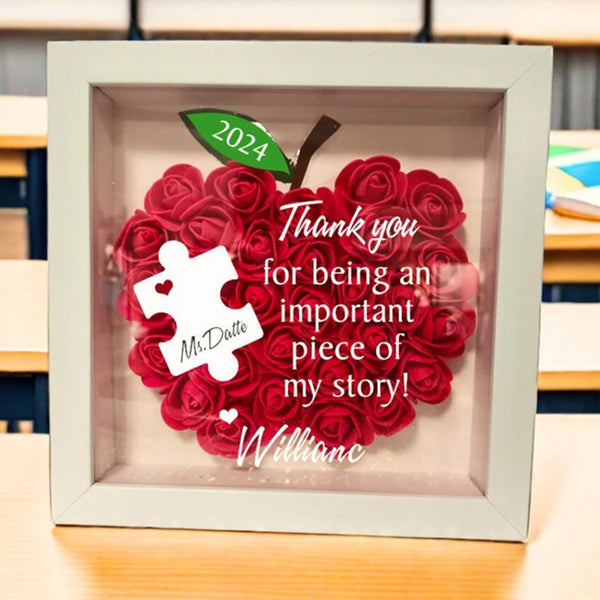 Custom Teacher Pencil Apple Shadow Box|School Office Sign