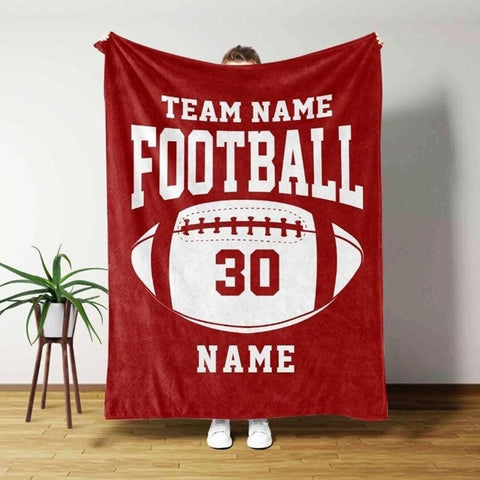 Personalized Football Blanket, Custom Football Gift