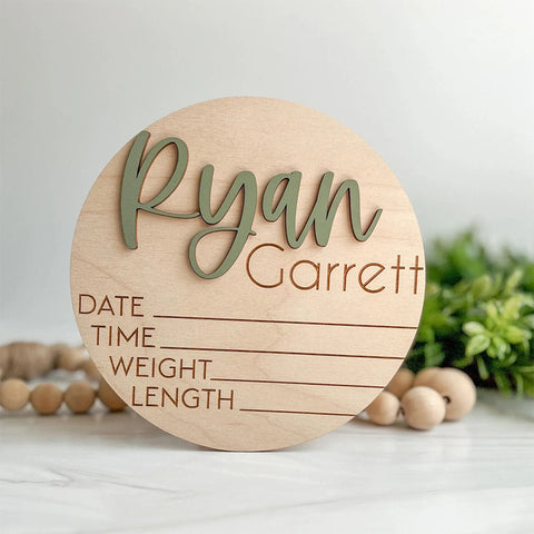 Personalized Baby Announcement Sign With Birth Stats