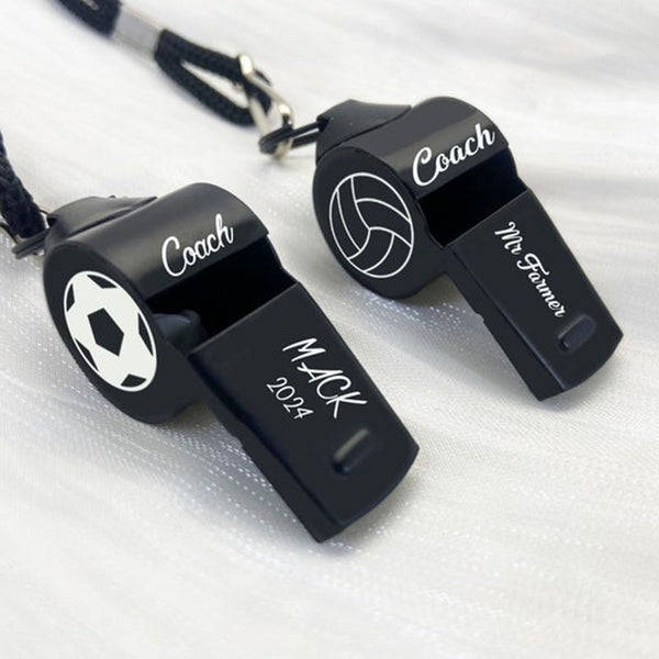 Custom Whistle Necklace Personalized Coach Whistle Engraved Whistle Personalized Teacher Gift