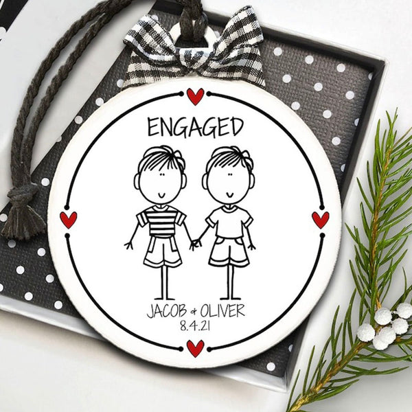 Engagement Gift, Engaged Ornament, Grandma Grandpa Gift, Wedding Gift, Married Ornament Parents To Be Personalized Gift