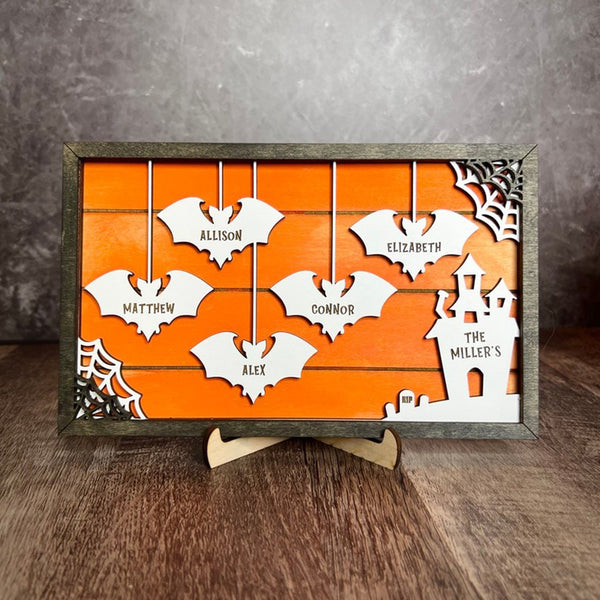 Halloween Logo Bat Family, Family Tree Logo