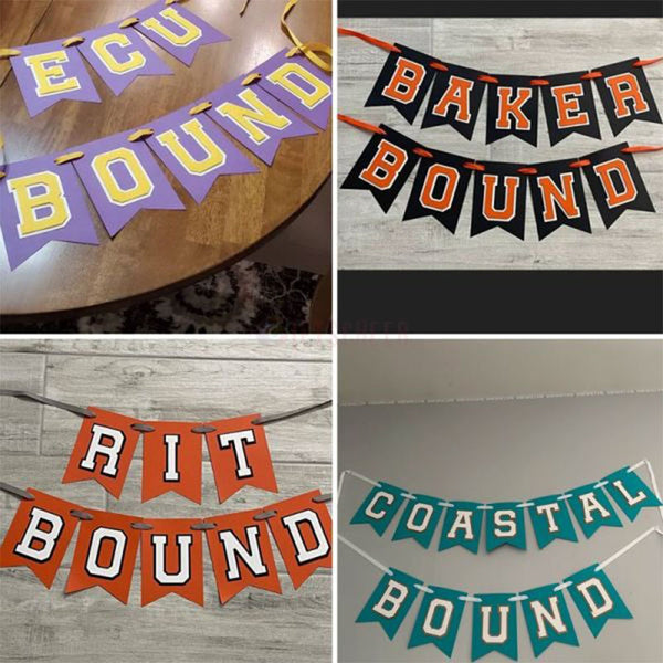 Custom College Bound Banner, Any School Banner, Pick your school colors