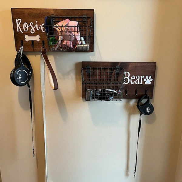 Pet Parents Personalized Wooden Dog Leash Holder Sign