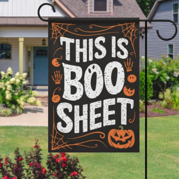 halloween this is boo sheet Garden Flag - Autumn Garden Flag , Yard Flag Double Side