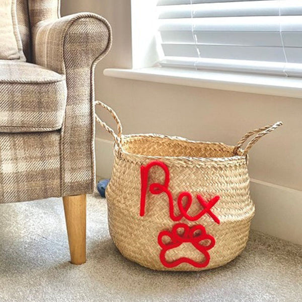 Pet Toy Basket, Personalised Pet Toy Storage