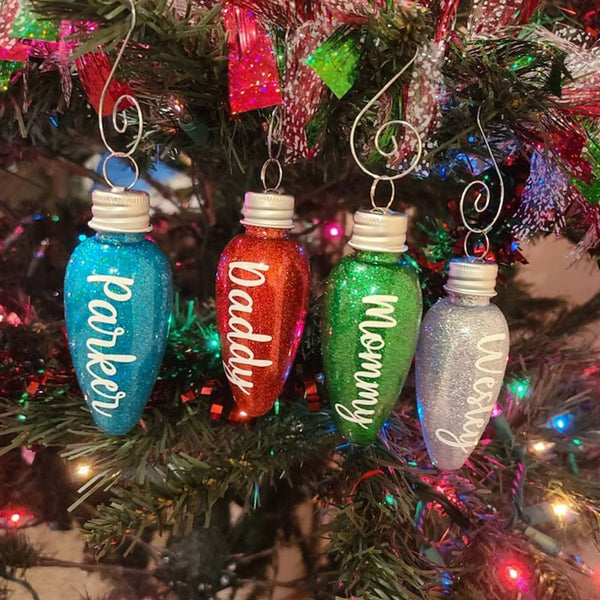 Personalized Lightbulb Christmas Ornaments