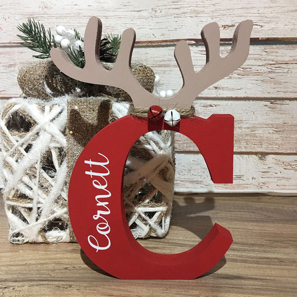 Reindeer letter, freestanding christmas letter, christmas decor, christmas decoration, personalised letter