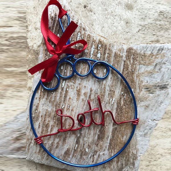 Wire Ornament,Custom Personalized Ornament, Name Ornament, Christmas Ornament