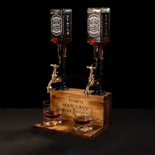 Whiskey wood Dispenser Personalized Wooden Dispenser, Christmas Gift For Him