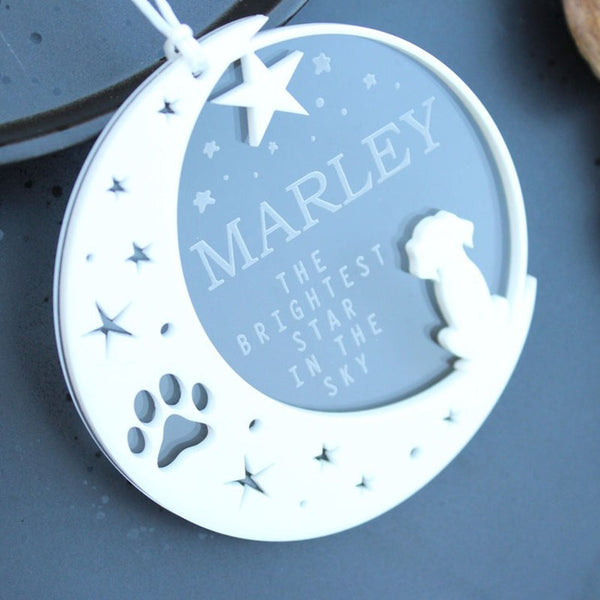 Dog Memorial Ornament, Personalised Dog Keepsake Gift, Dog Sympathy Gift