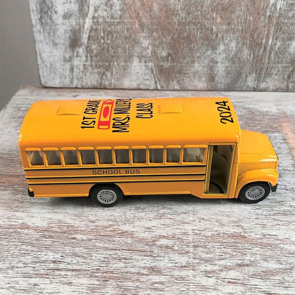 Personalized Alloy School Bus, Back To School Gifts for Kids, Teacher Gifts, Custom Toy School Bus