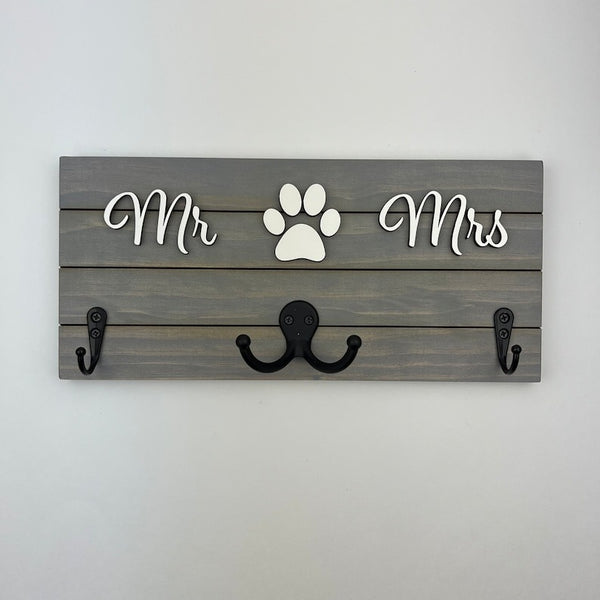 Mr & Mrs Key Holder, Pet leash holder, Pet Lover Gift, Dog Lover Gift