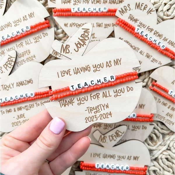 Personalized Teacher Gift, Teacher Appreciation Gift, Cute Gift for Teacher Teacher Bracelet