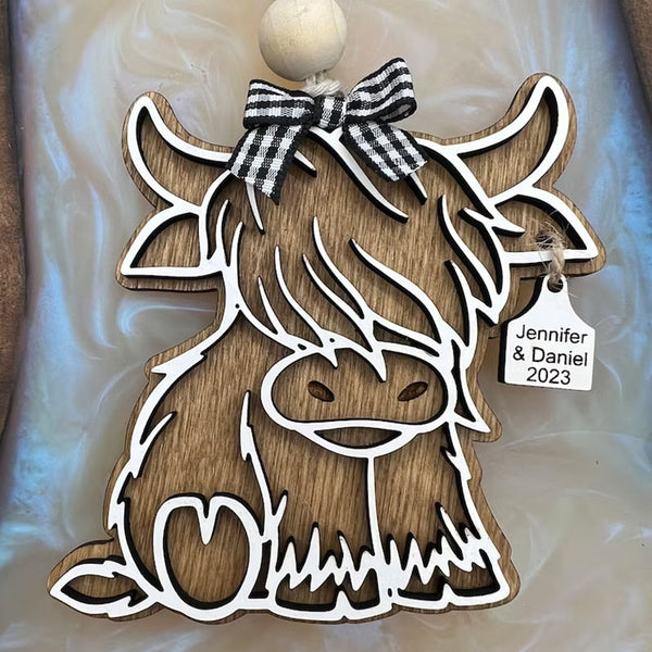 Baby Cow | Baby Shower Gift | Personalized Highland Cow Ornament