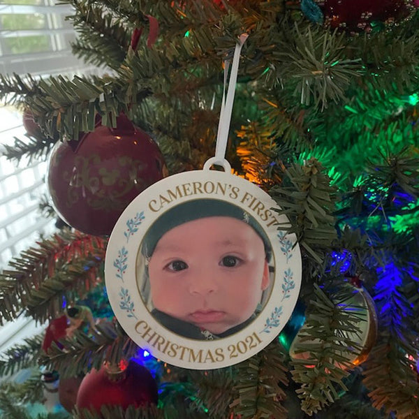 Baby's First Christmas Photo Ornament | Baby's First Christmas Ornament Baby Ornament Baby Gift Photo Ornament New Mom Gift