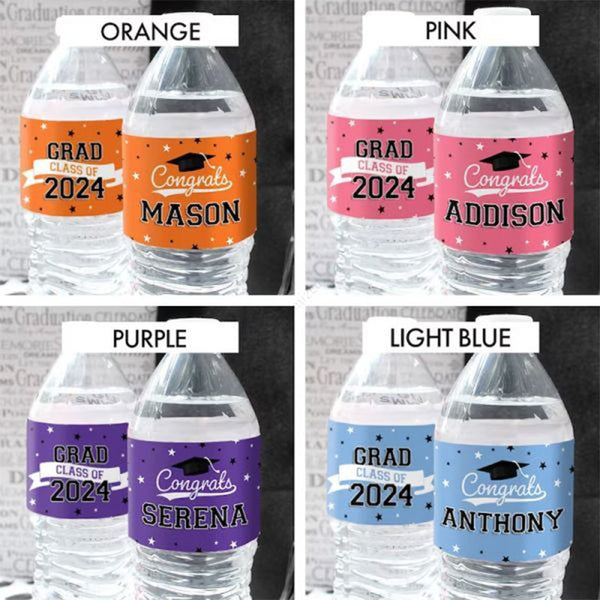 Graduation Water Bottle Labels Personalized Graduation Party Decorations