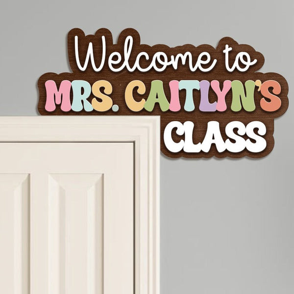 Personalized Teacher door frame sign  classroom name door frame corner sign